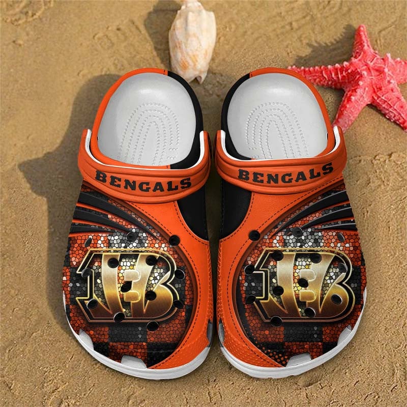 Cincinnati Bengals NFL Crocs Crocband Clogs Shoes Comfortable For Men Women and Kids
