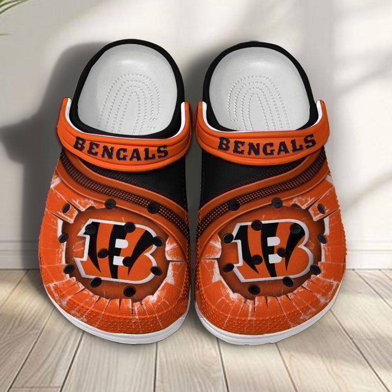 Cincinnati Bengals NFL Crocs Crocband Clogs Shoes Comfortable For Men Women and Kids