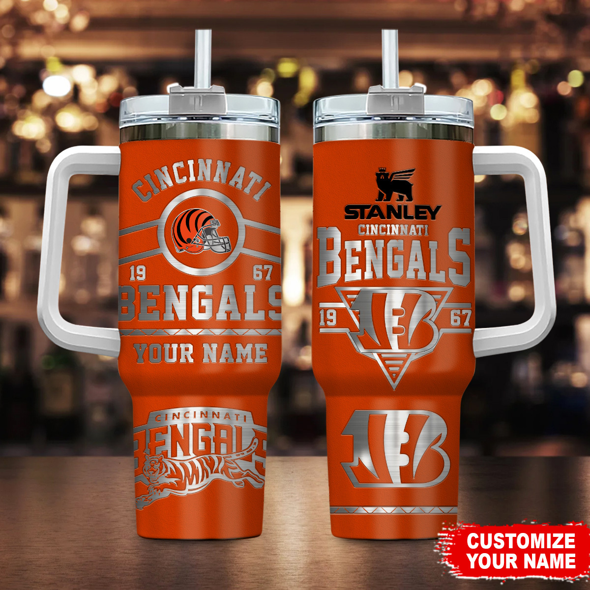 Cincinnati Bengals NFL Custom Stanley Cup 40 oz 30 oz Tumbler With HandleTVC230152