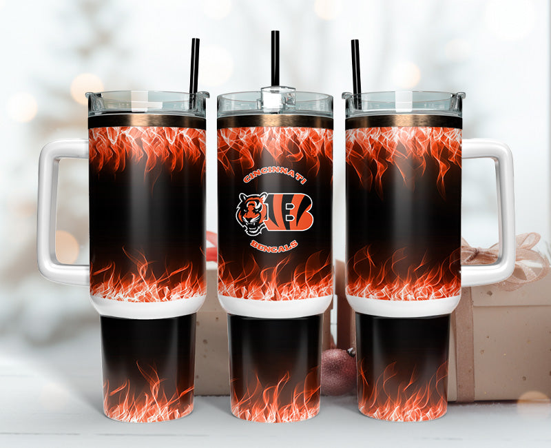Cincinnati Bengals NFL Fire Effect Custom Stanley Cup 40 oz 30 oz Tumbler With HandleTVC2301140