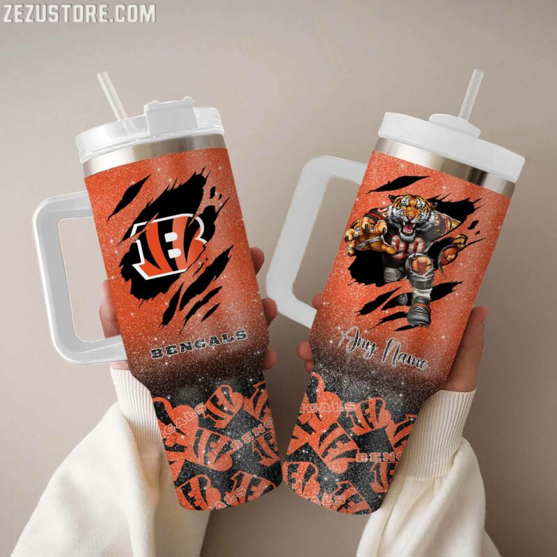 Cincinnati Bengals NFL Glitter Custom Stanley Cup 40 oz 30 oz Tumbler With HandleTVC230199