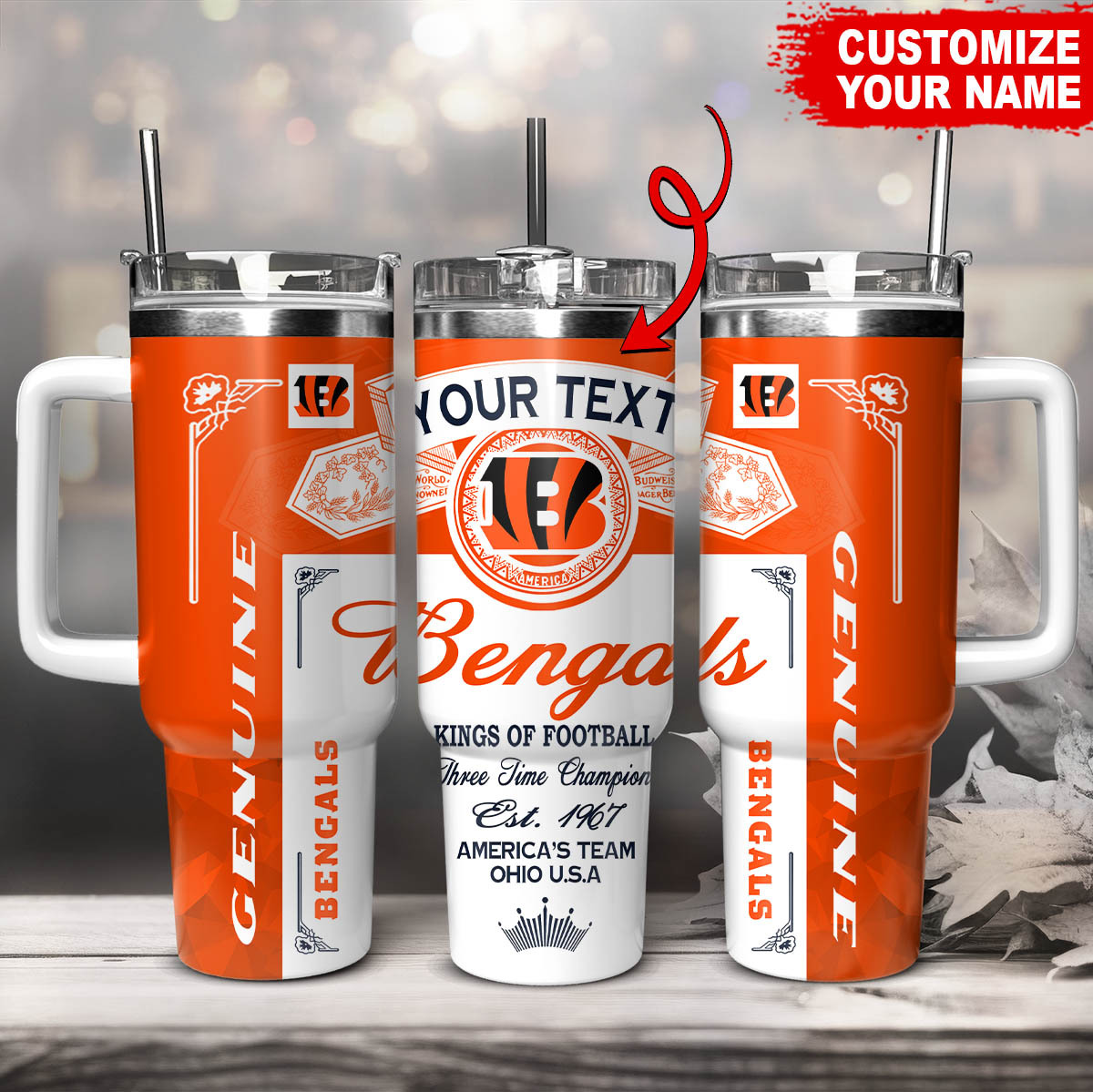 Cincinnati Bengals NFL Kings Of Football Custom Stanley Cup 40 oz 30 oz Tumbler With HandleTVC230184