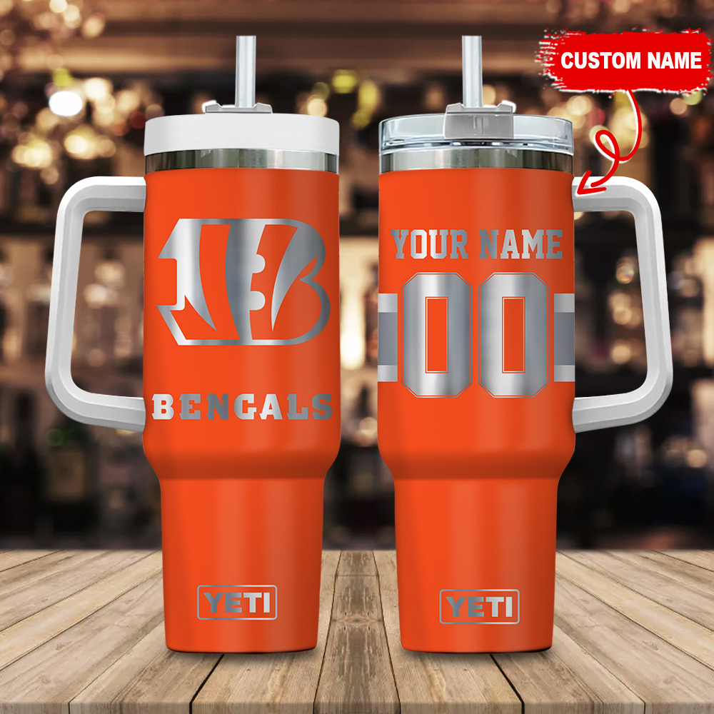 Cincinnati Bengals NFL Laser Engraved Effect Custom Stanley Cup 40 oz 30 oz Tumbler With HandleTVC2301120