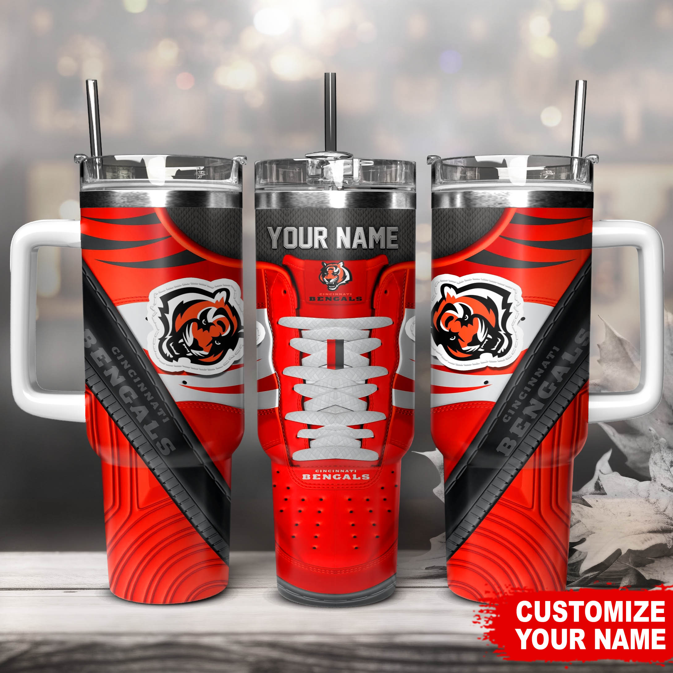 Cincinnati Bengals NFL Sneaker Custom Stanley Cup 40 oz 30 oz Tumbler With HandleTVC230128