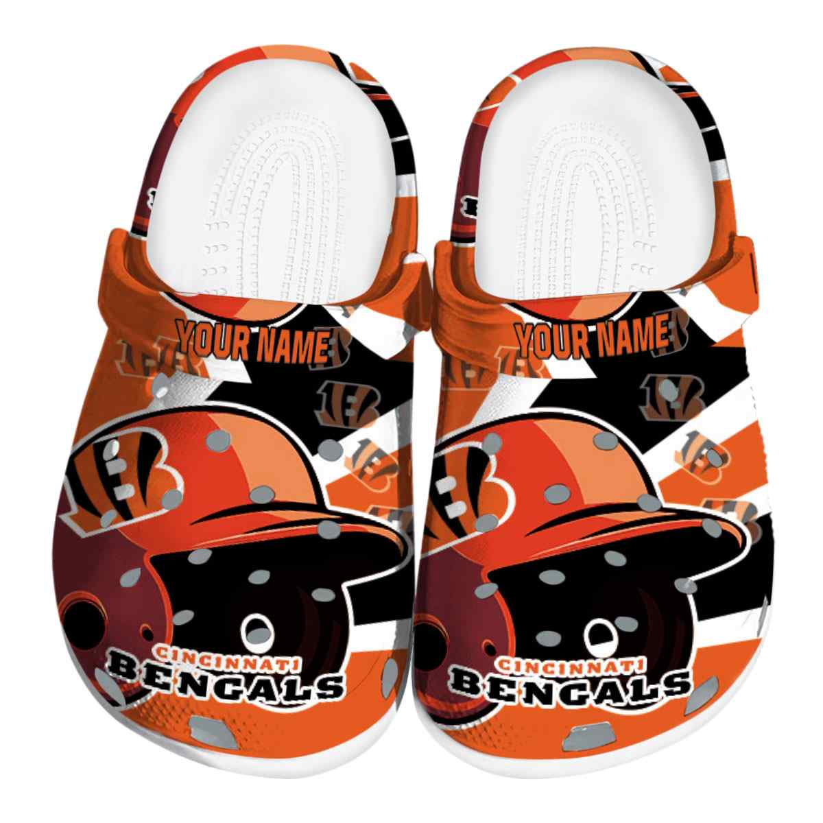Cincinnati Bengals NFL Sport Crocs Crocband Clogs Shoes Comfortable For Men Women and Kids