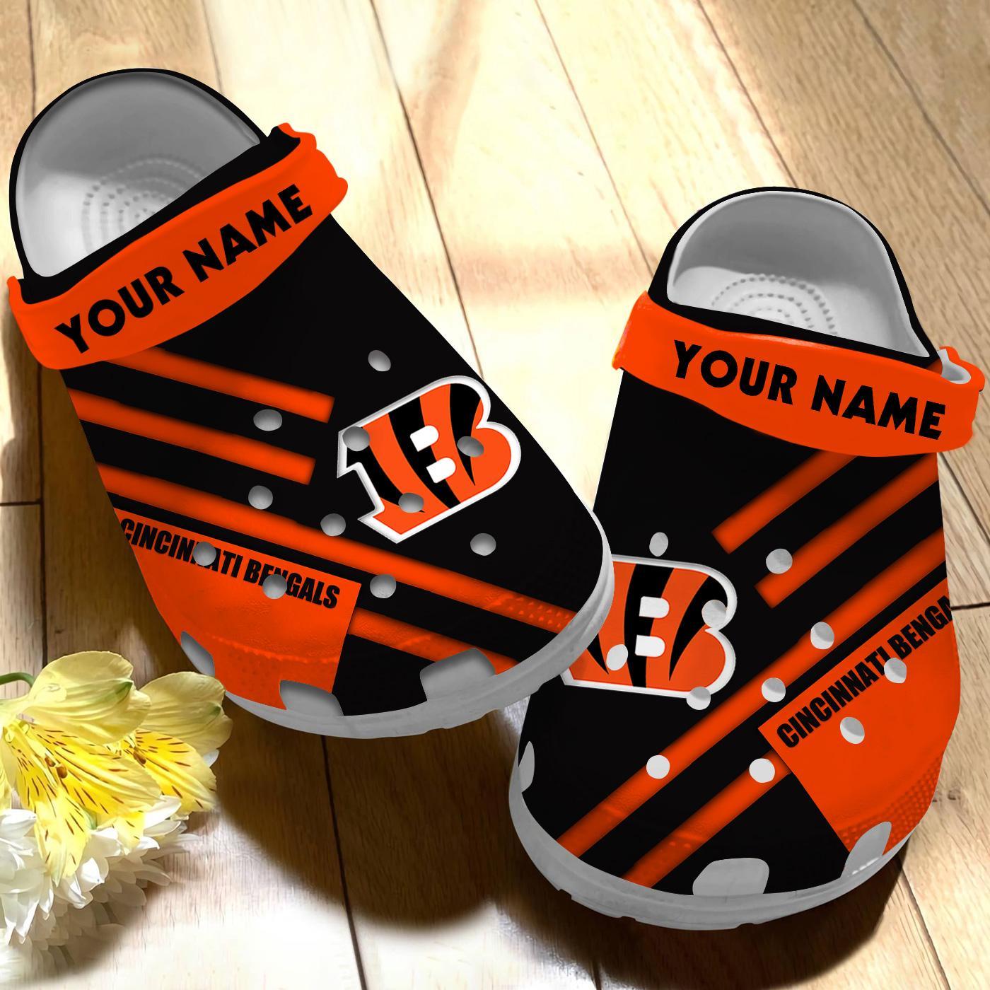 Cincinnati Bengals NFL Sport Crocs Crocband Clogs Shoes Comfortable For Men Women and Kids