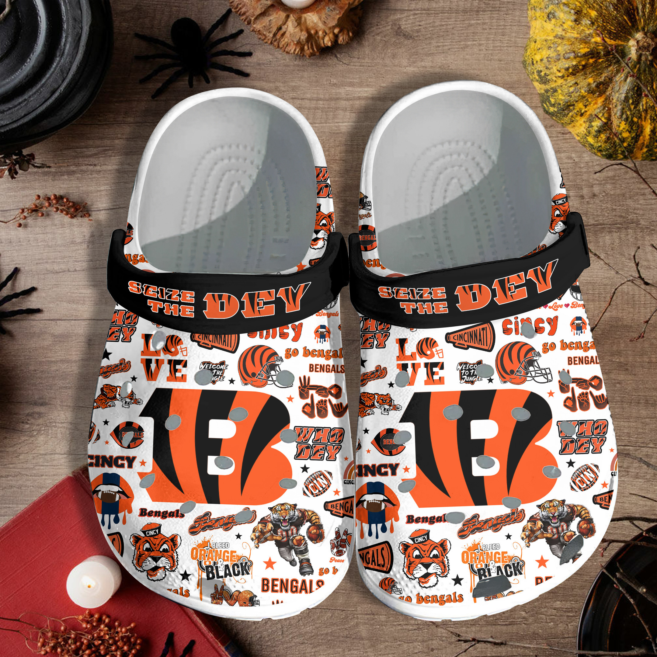 Cincinnati Bengals NFL Sport Crocs Crocband Clogs Shoes Comfortable For Men Women and Kids