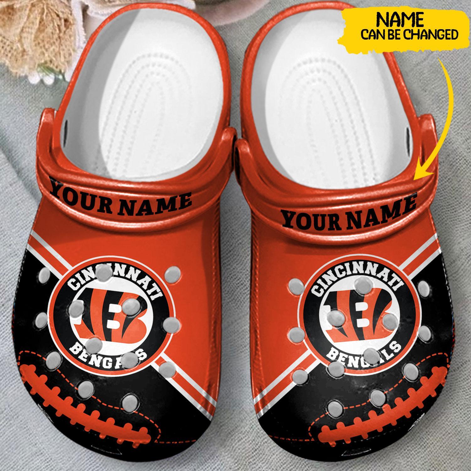Cincinnati Bengals NFL Sport Crocs Crocband Clogs Shoes Comfortable For Men Women and Kids