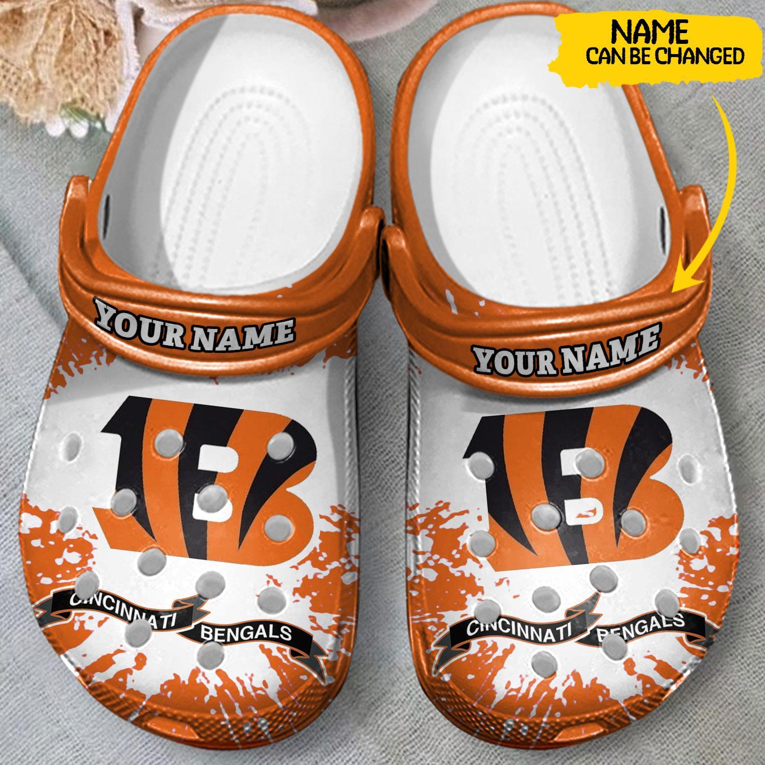 Cincinnati Bengals NFL Sport Crocs Crocband Clogs Shoes Comfortable For Men Women and Kids