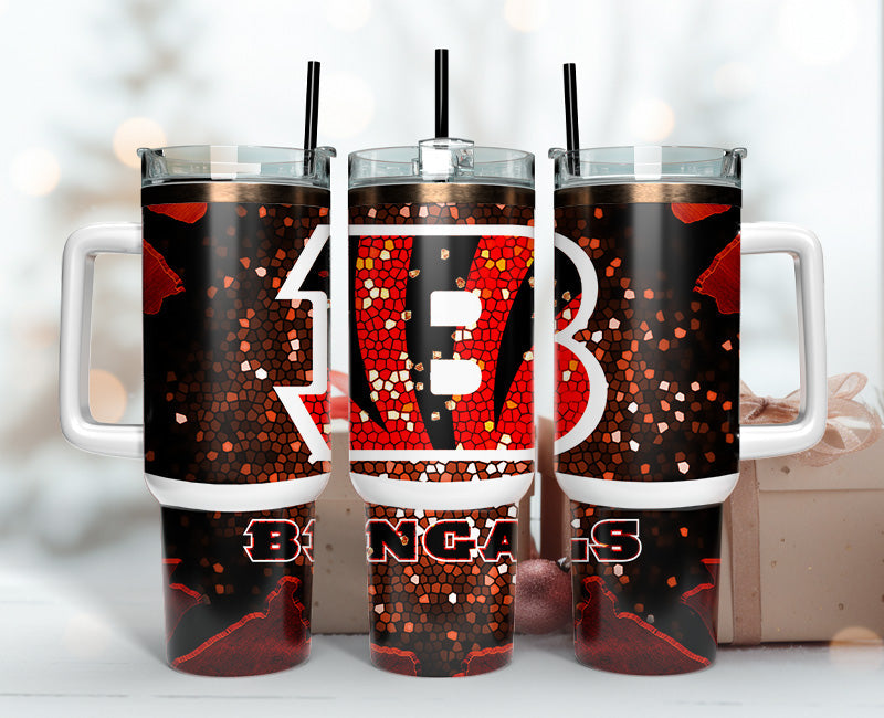 Cincinnati Bengals NFL Stained Glass Effect Custom Stanley Cup 40 oz 30 oz Tumbler With HandleTVC2301141