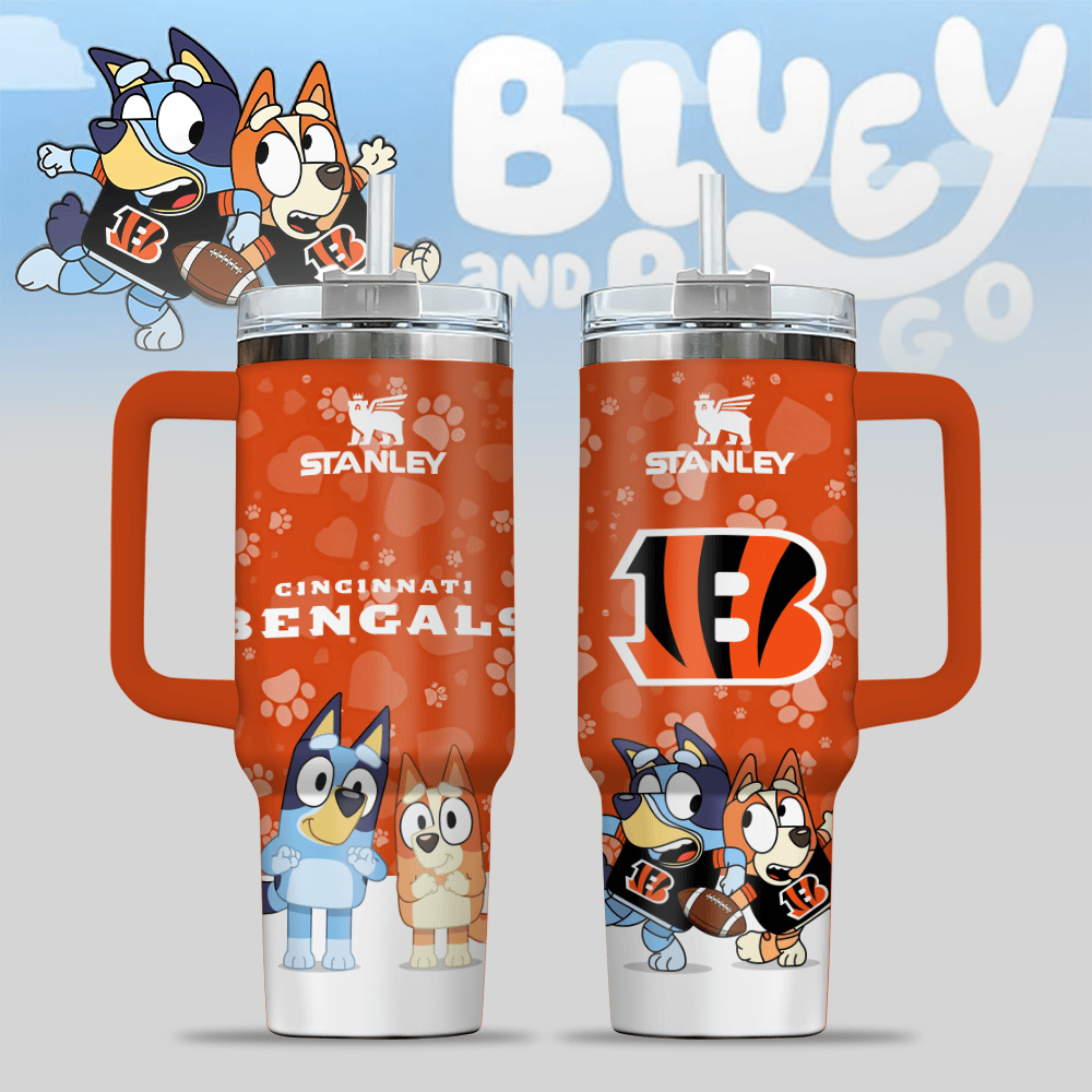 Cincinnati Bengals NFL x Bluey Custom Stanley Cup 40 oz 30 oz Tumbler With HandleTVC2301123