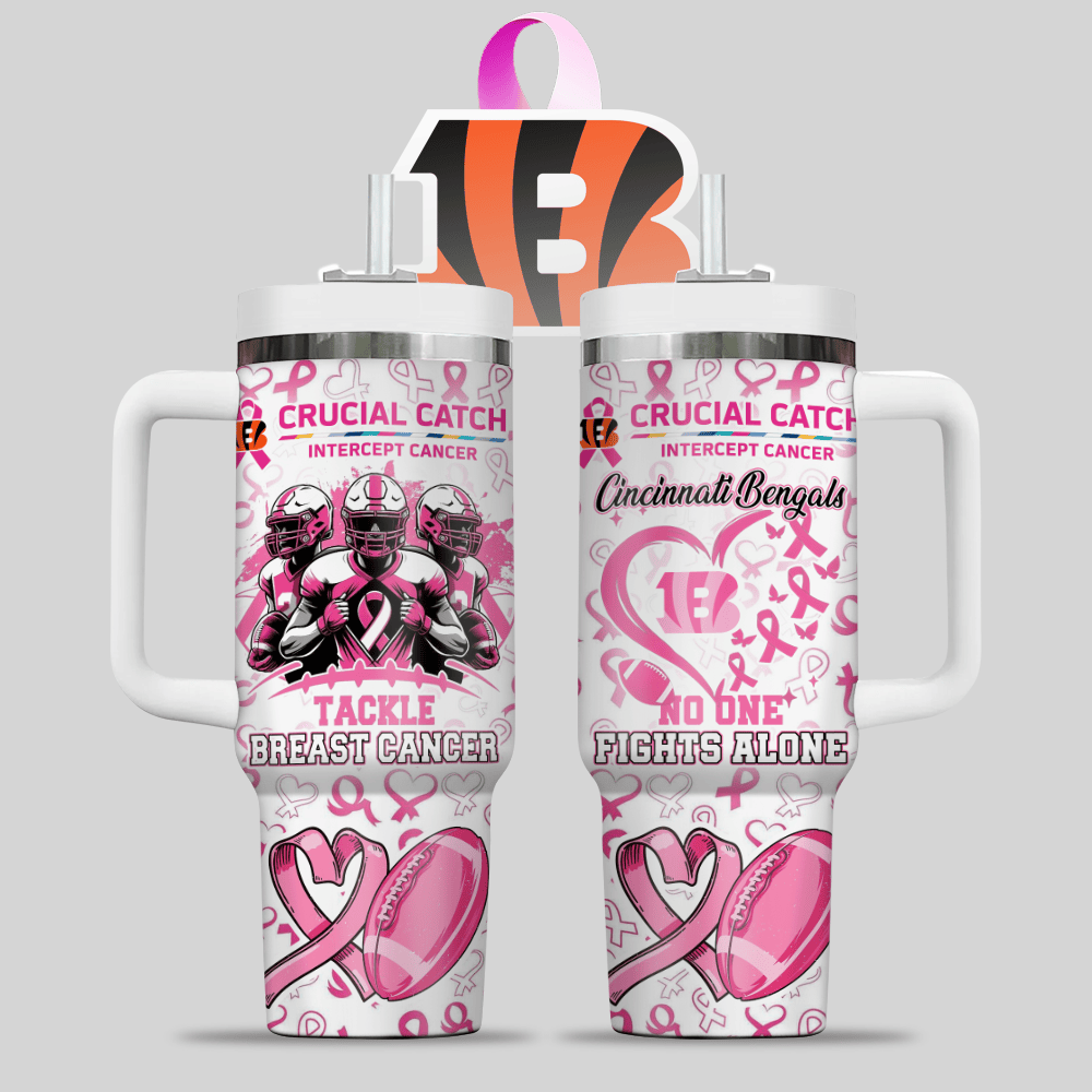 Cincinnati Bengals NFL x Breast Cancer Awareness Custom Stanley Cup 40 oz 30 oz Tumbler With HandleTVC2301124
