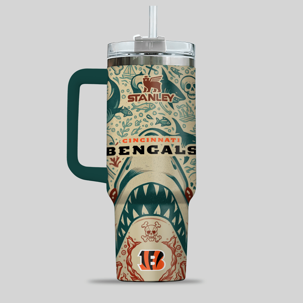 Cincinnati Bengals NFL x JAWS Custom Stanley Cup 40 oz 30 oz Tumbler With HandleTVC2301123 - Image 2