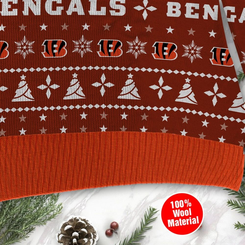 Cincinnati Bengals Santa Claus In The Moon Ugly Christmas Sweater Adult 3D Funny Matching for family - Image 4