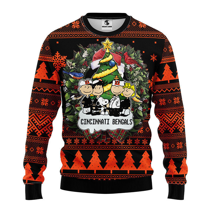 Cincinnati Bengals Snoopy Dog Ugly Christmas Sweater Adult 3D Funny Matching for family