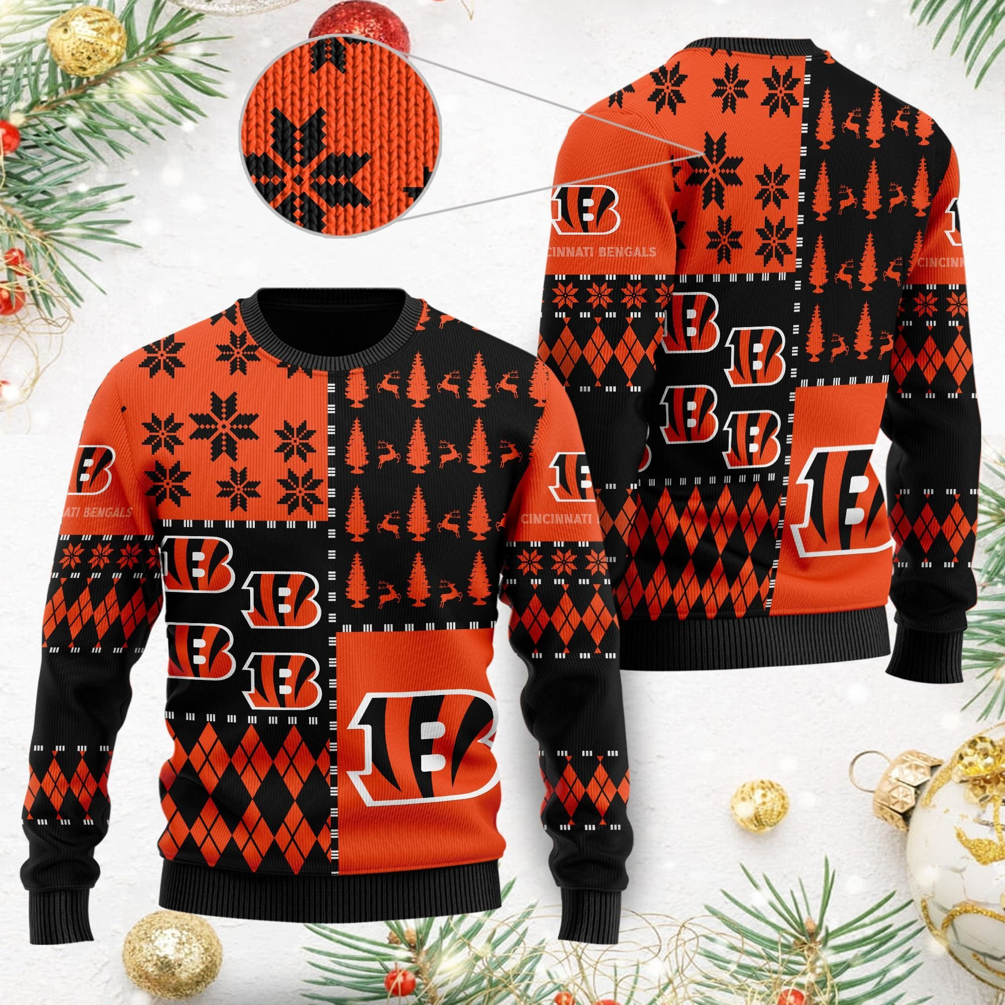 Cincinnati Bengals Ugly Christmas Sweater Adult 3D Funny Matching for family