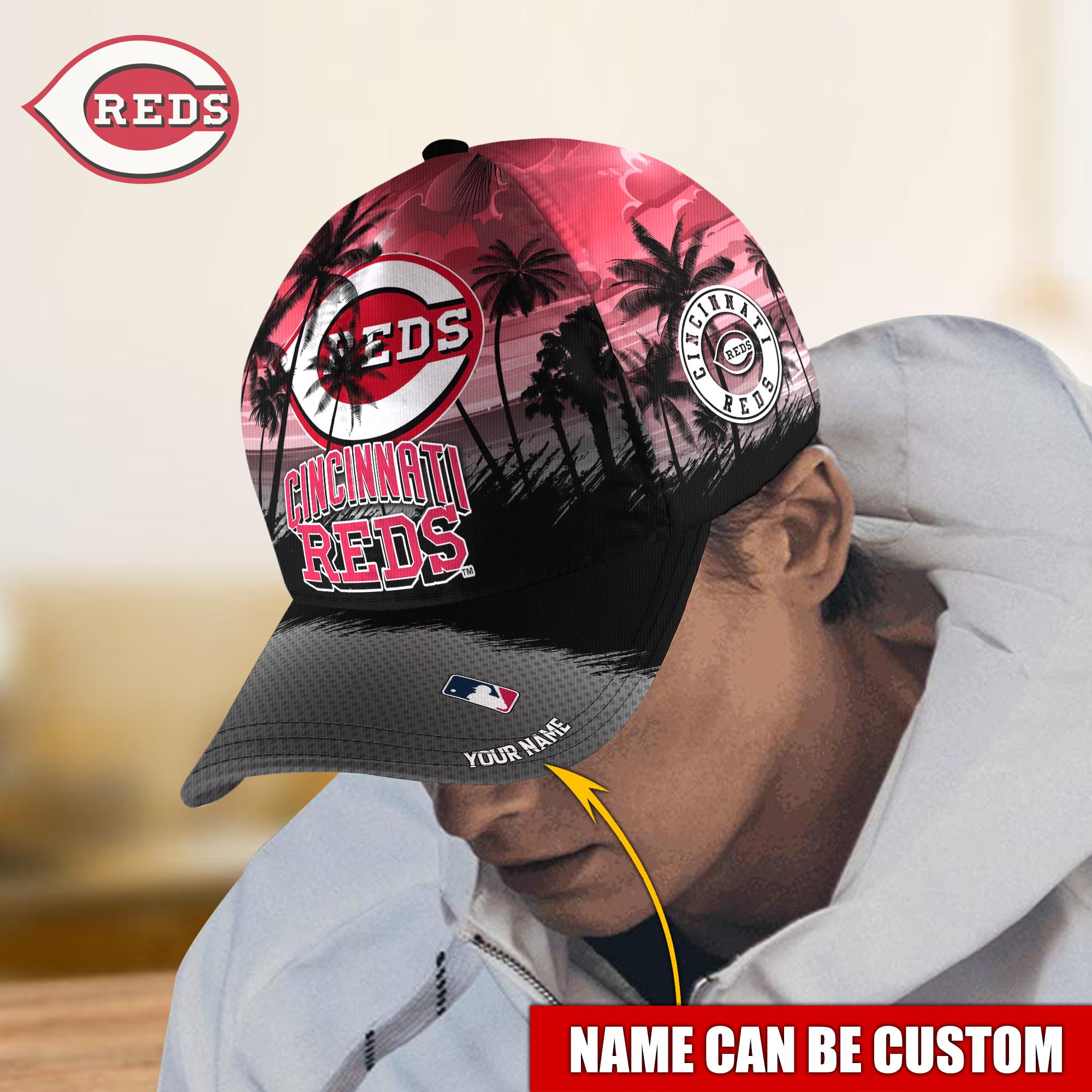 Cincinnati Reds Custom Name Classic, Baseball Caps Trucker Hats Custom Hats Gifts For Men & Women