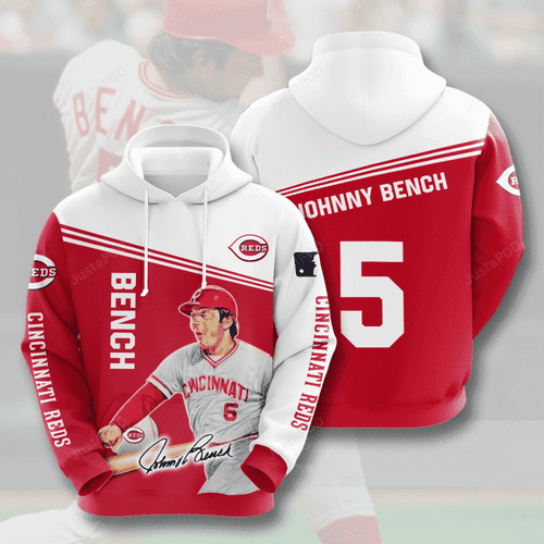 CINCINNATI REDS Johnny Bench 3D All Over Print Hoodie, Zip Hoodie