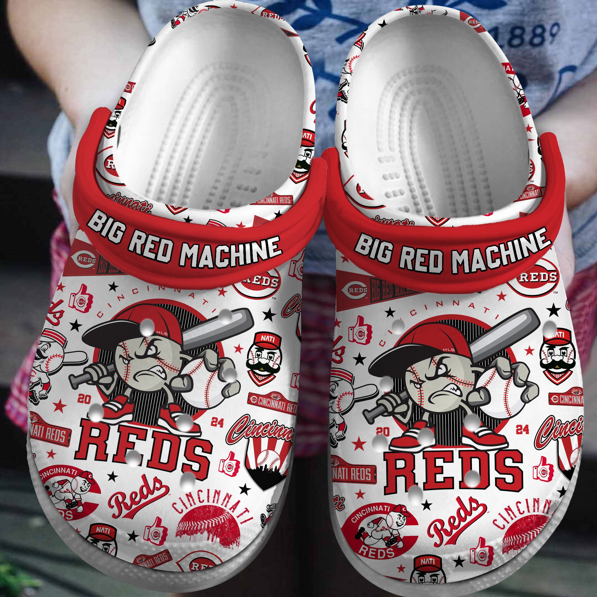 Cincinnati Reds MLB Sport Crocs Crocband Clogs Shoes Comfortable For Men Women and Kids