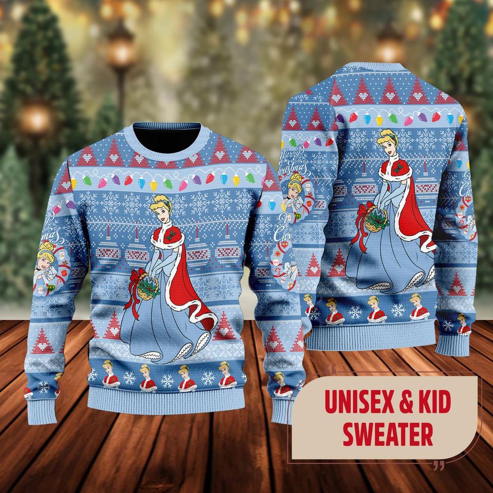 Cinde Princess Ugly Christmas Sweater, Cinde Movie Xmas