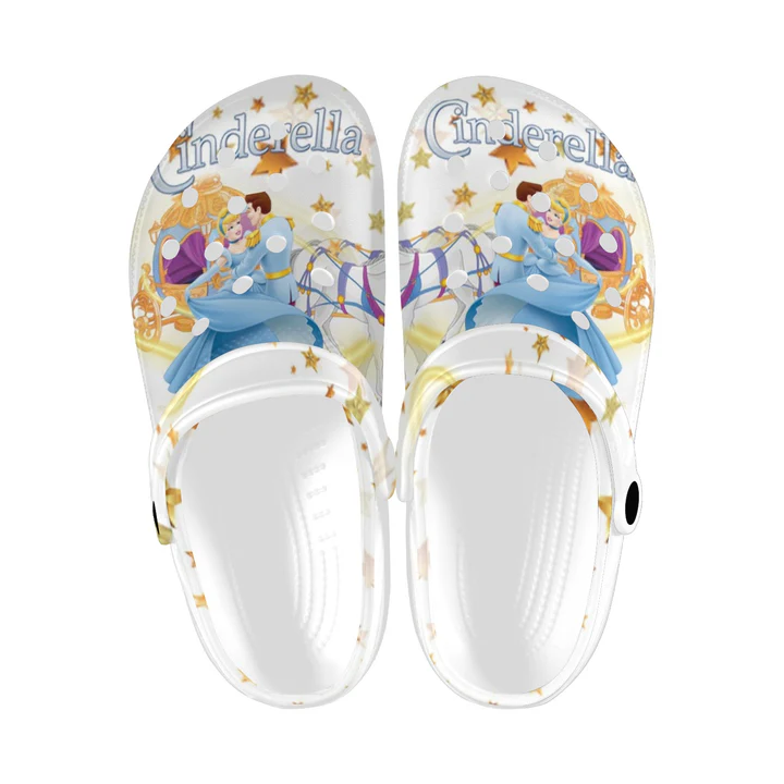 Cinderella Disney Cartoon Crocs Crocband Clogs Shoes Comfortable For Men Women and Kids