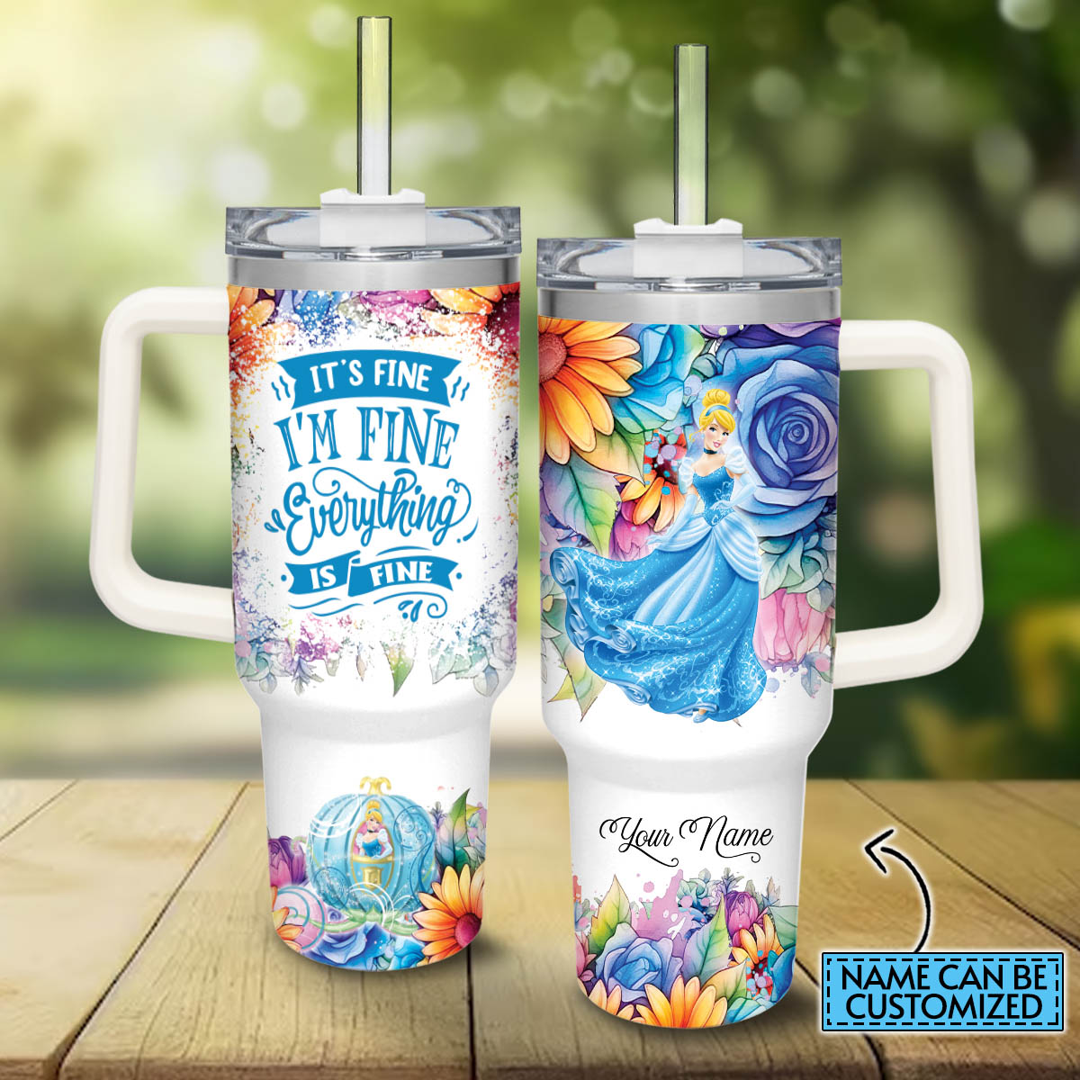 Cinderella Disney Princess Cartoon Custom Stanley Cup 40 oz 30 oz Tumbler With HandleTVC2301823