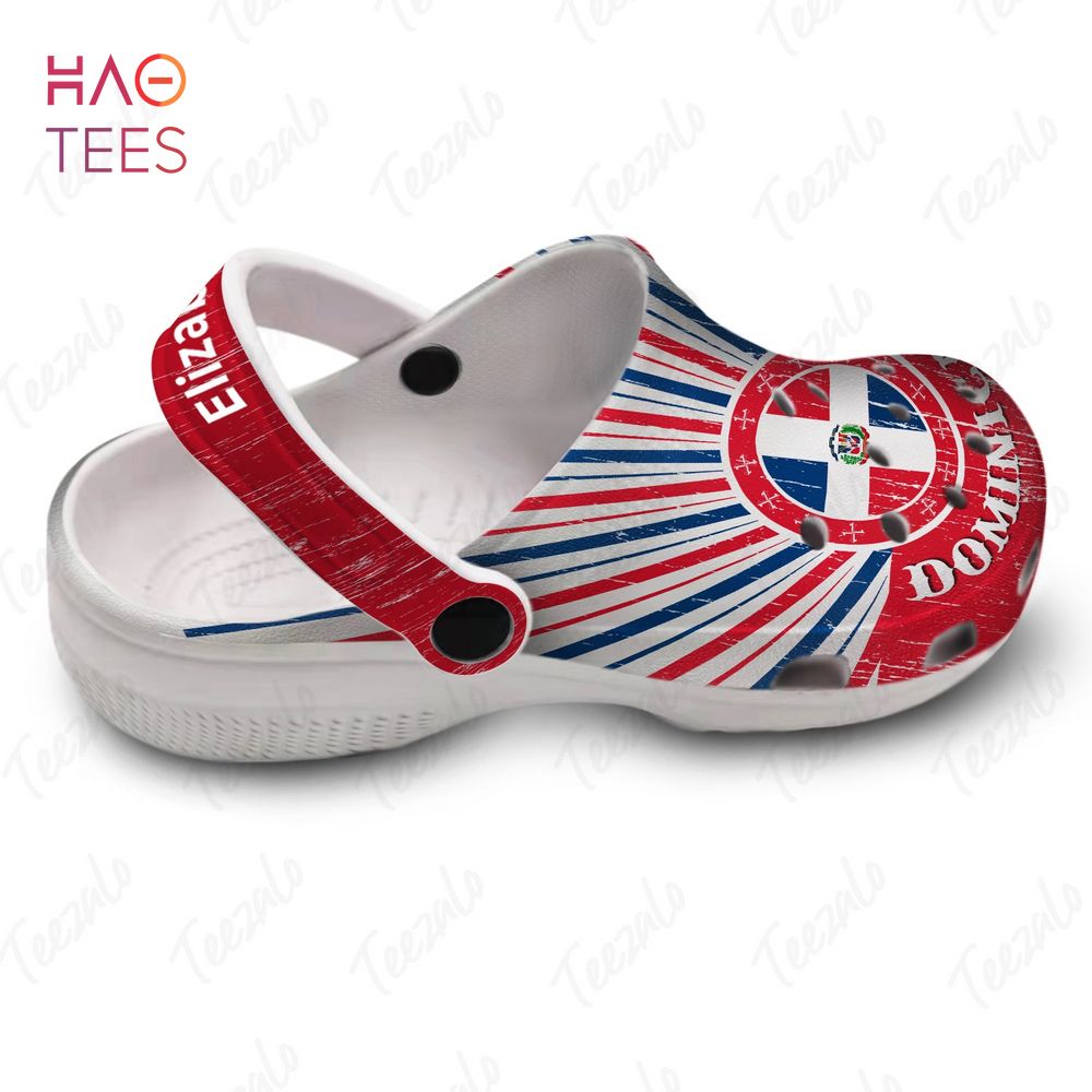Circle Dominican Flag Symbols Crocs Crocband Clogs Shoes Comfortable For Men Women and Kids - Image 3