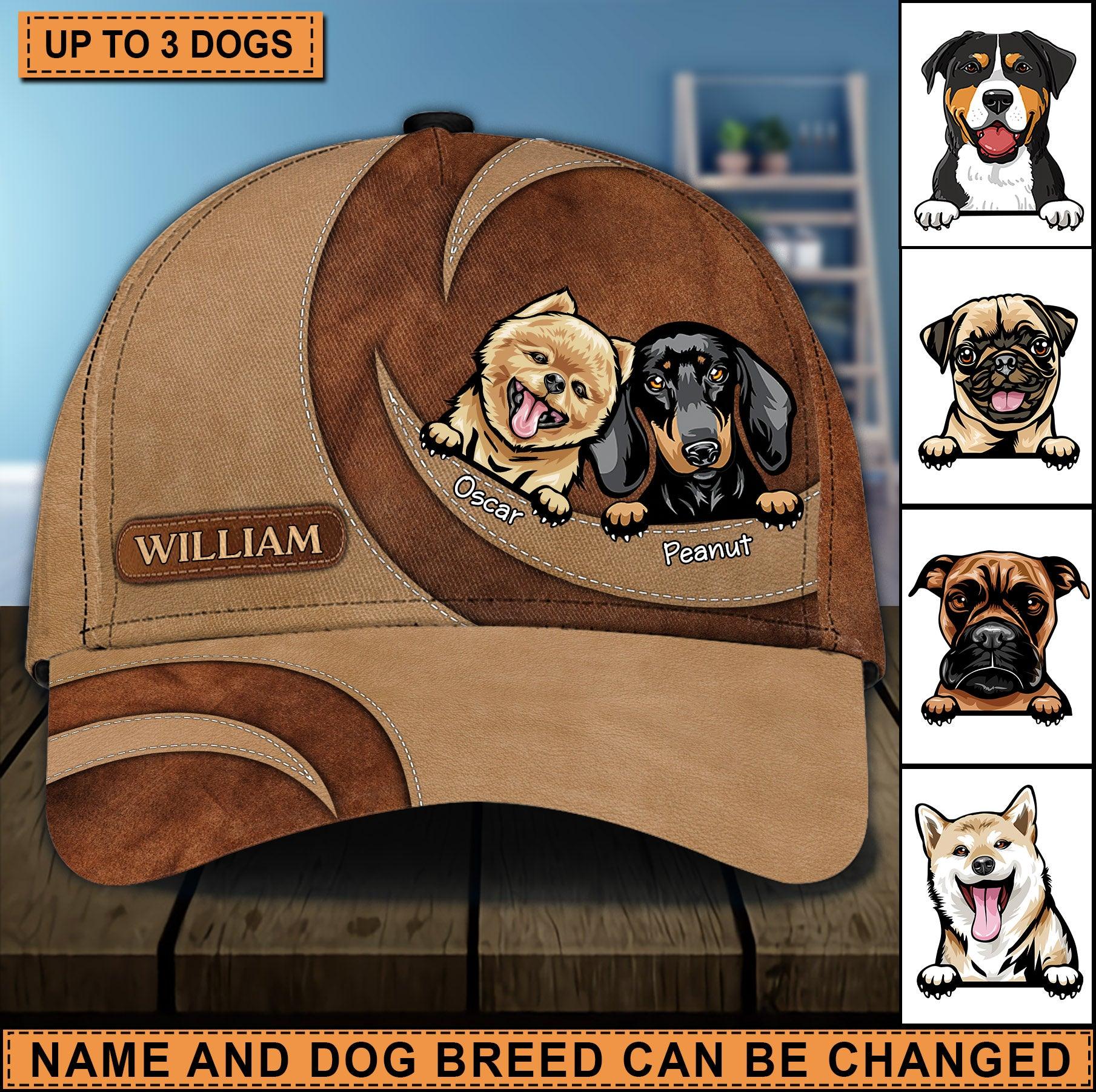 Circle Of Love With Dogs Personalized Classic Cap, Personalized Gift for Dog Lovers, Dog Dad, Dog Mom Trucker Hats Custom Hats Gifts For Men & Women