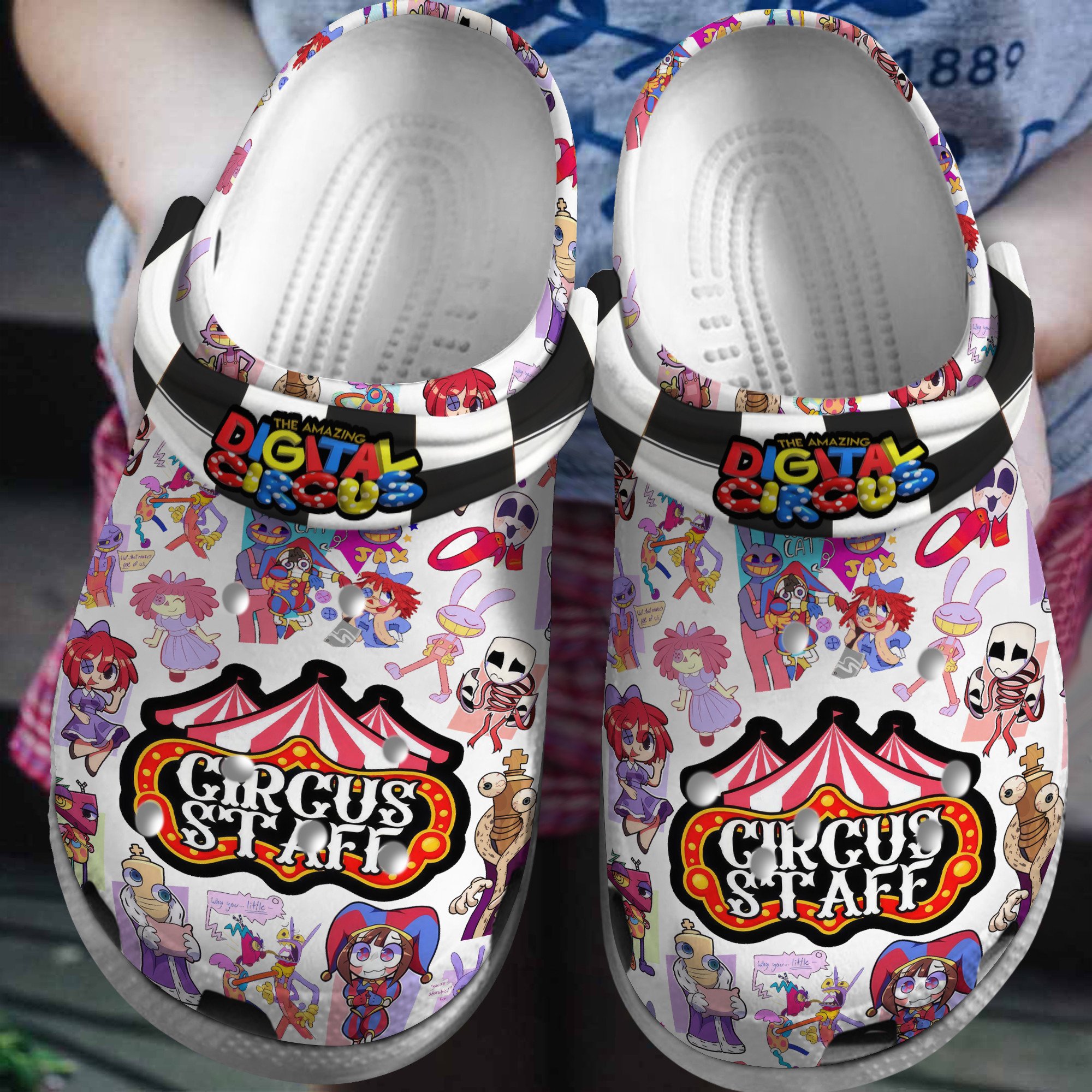 Circus Staff Clowns The Amazing Digital Circus Cartoon Crocs Crocband Clogs Shoes Comfortable For Men Women and Kids