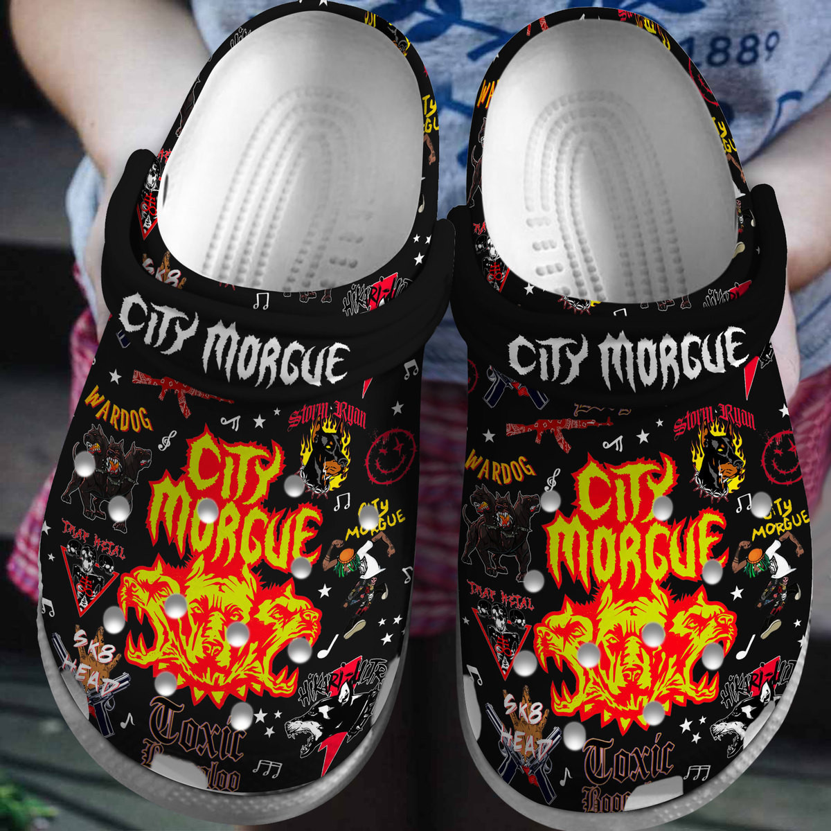 City Morgue Music Crocs Crocband Clogs Shoes Comfortable For Men Women and Kids