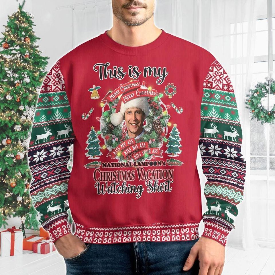 Clark Griswold Ugly Christmas Sweater, Christmas Movie Watching Shirt, National Lampoon Gift, Xmas Sweatshirt