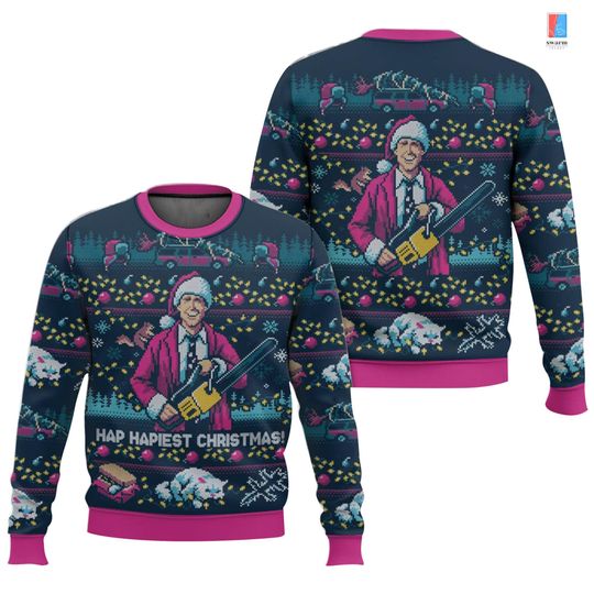 Clark Griswold Ugly Sweater, National Lampoon's Christmas Vacation Sweater, Hap Hapiest - Image 4