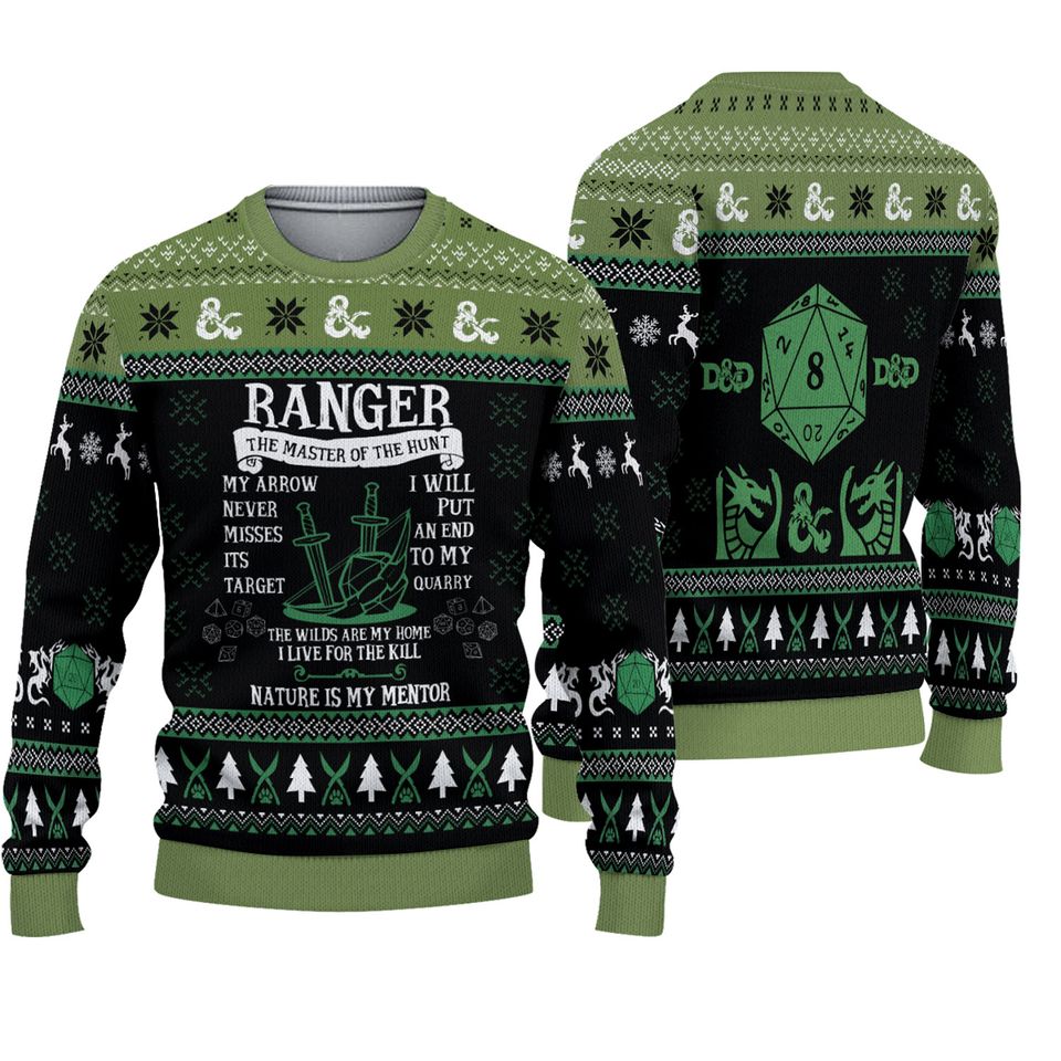 Classes Dungeon Master Ugly Christmas Sweater