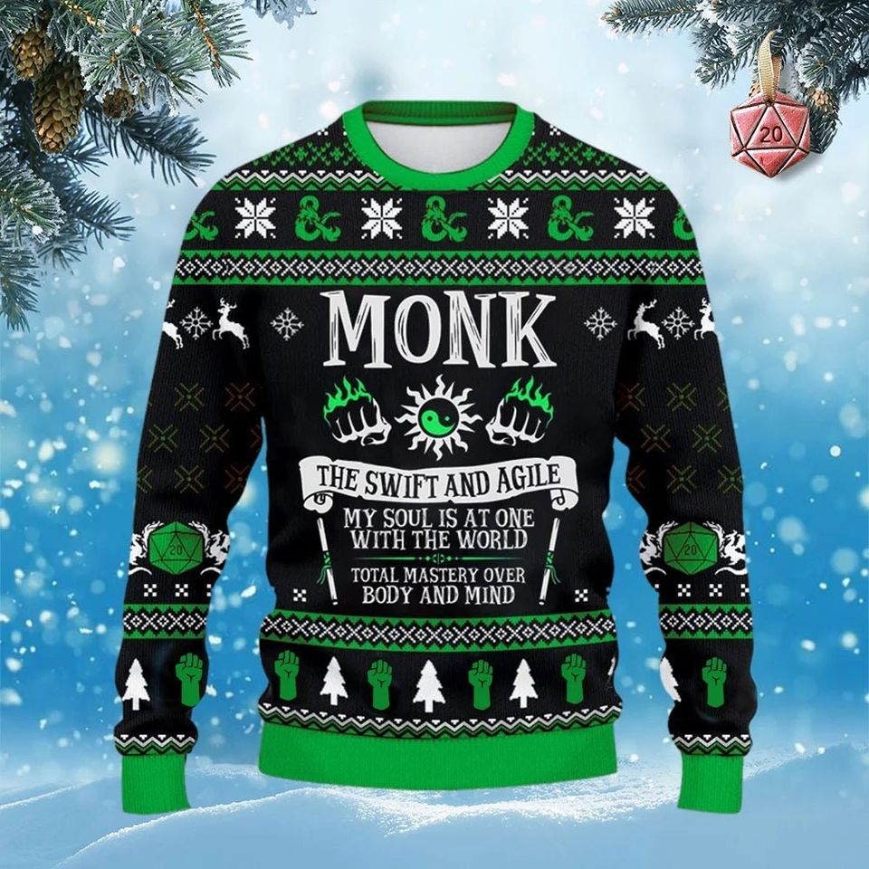 Classes Monk The Swift And Agile Ugly Dungeon Master Sweater