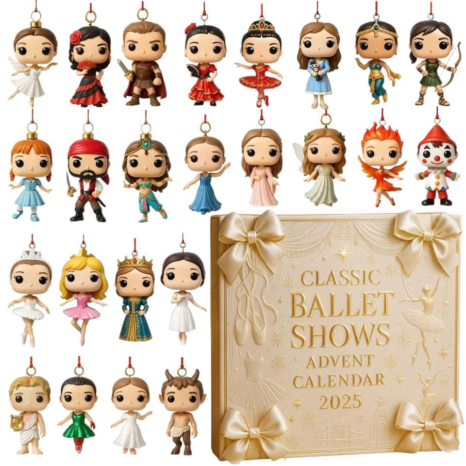 Classic Ballet Show Advent Calendar 2025, 24 Day Ballet Figurines, Christmas Countdown