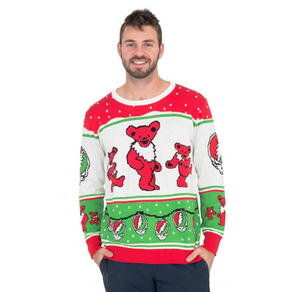 Classic Grateful Dead Dancing Bears Ugly Christmas Sweater Adult 3D Funny Matching for family