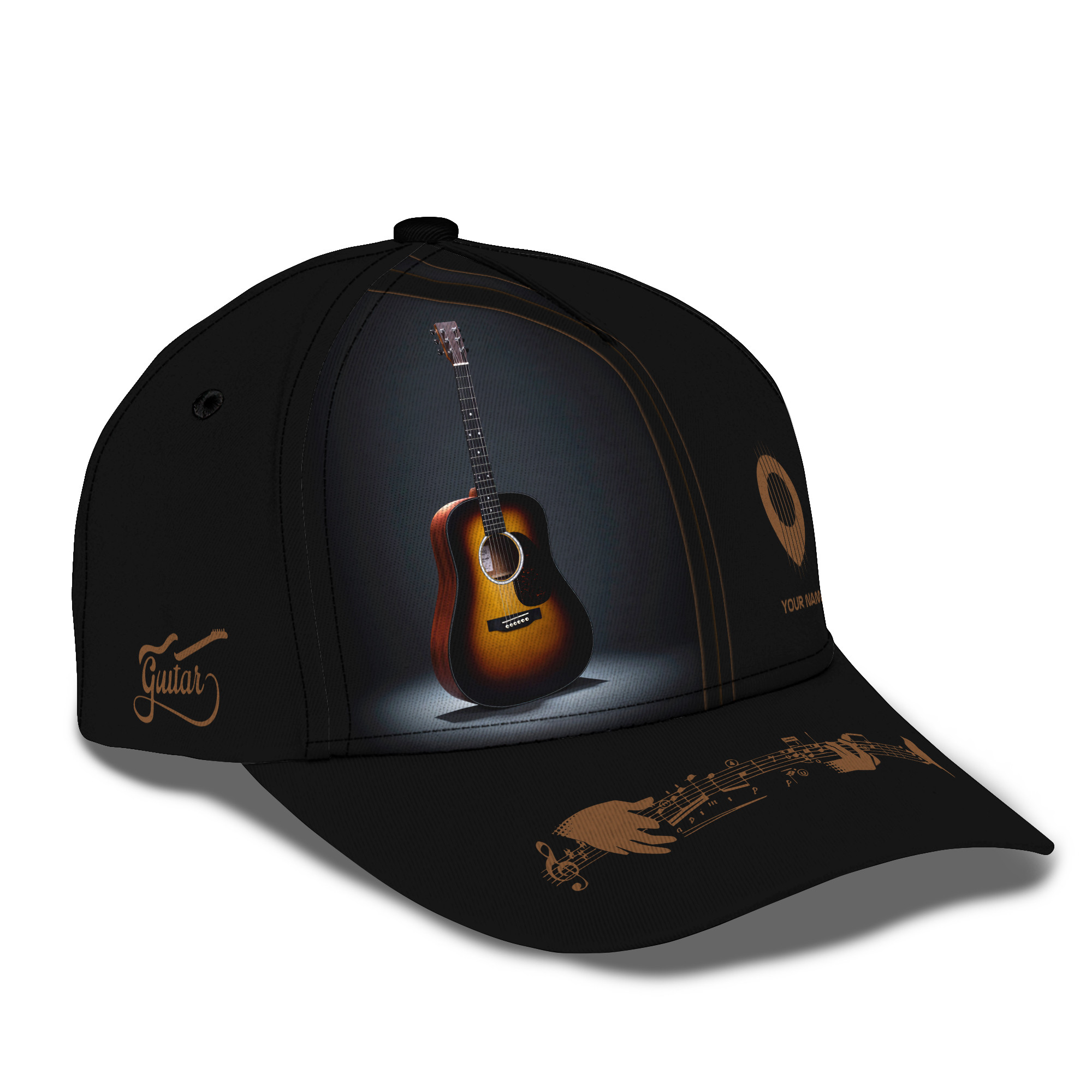 Classic Guitar Classic Cap Custom Guitarist Cap Guitar 3D Baseball Cap Trucker Hats Custom Hats Gifts For Men & Women