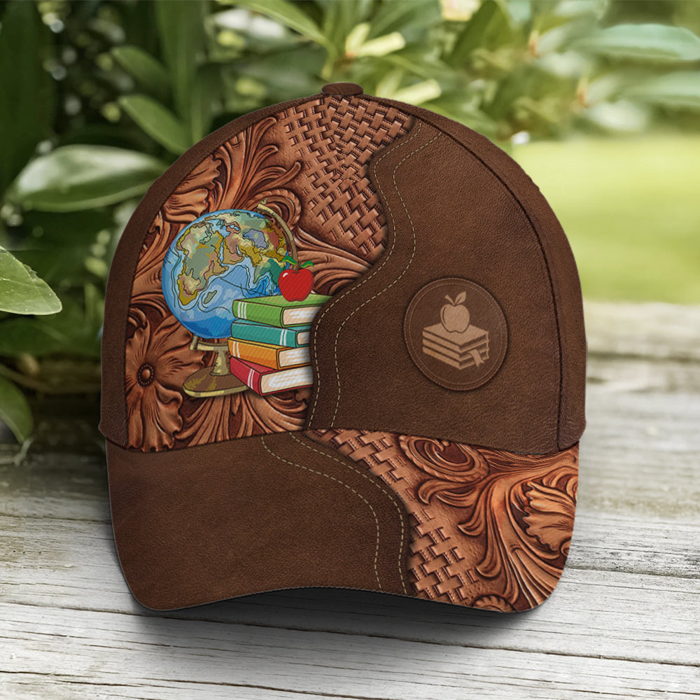 Classic Leather Apple Baseball Cap For Teachers Trucker Hats Custom Hats Gifts For Men & Women