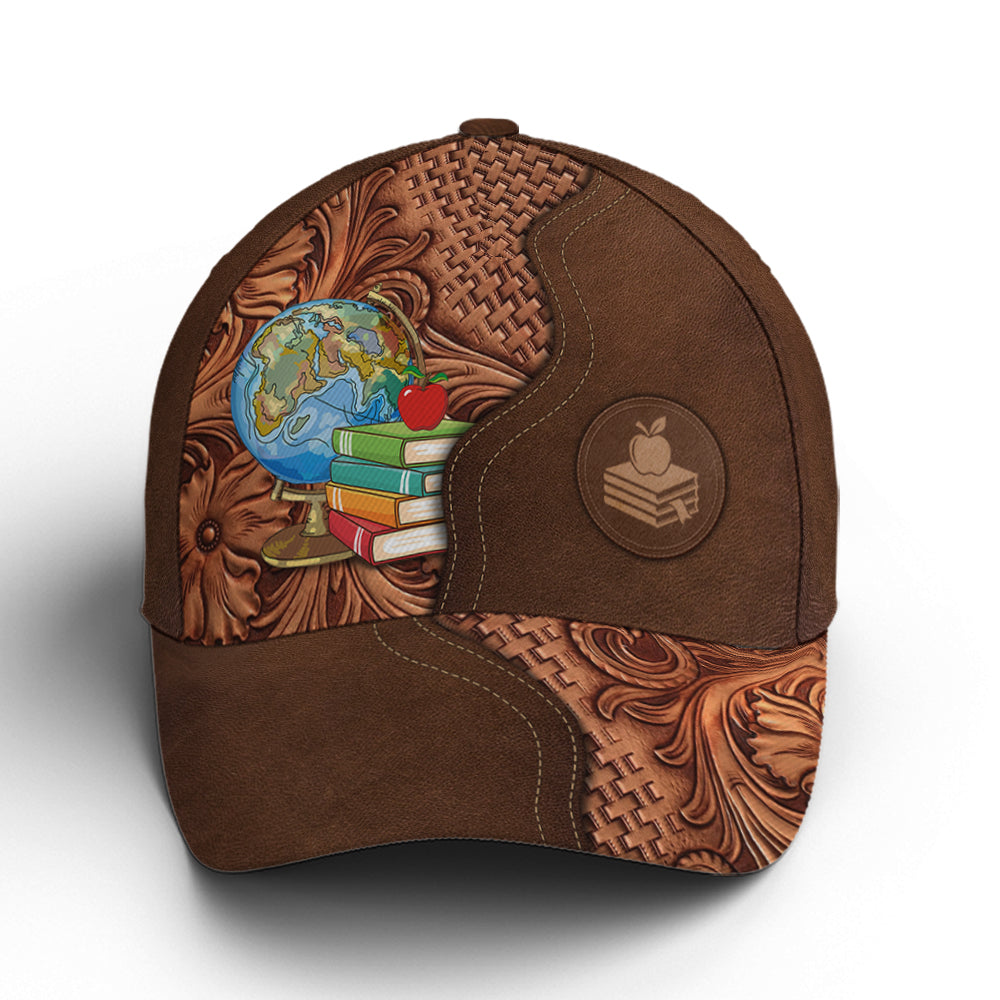 Classic Leather Apple Baseball Cap For Teachers Trucker Hats Custom Hats Gifts For Men & Women