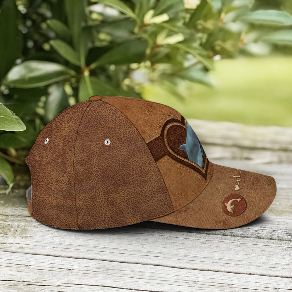 Classic Leather Style Dolphin Baseball Cap Trucker Hats Custom Hats Gifts For Men & Women