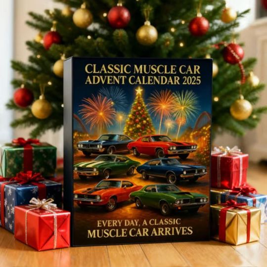 Classic Muscle Car 2D Flat Advent Calendar 2025, Muscle Car 24 Acrylic Ornaments Advent Calendar 2025, Classic Sports Car Collection Set - Image 7