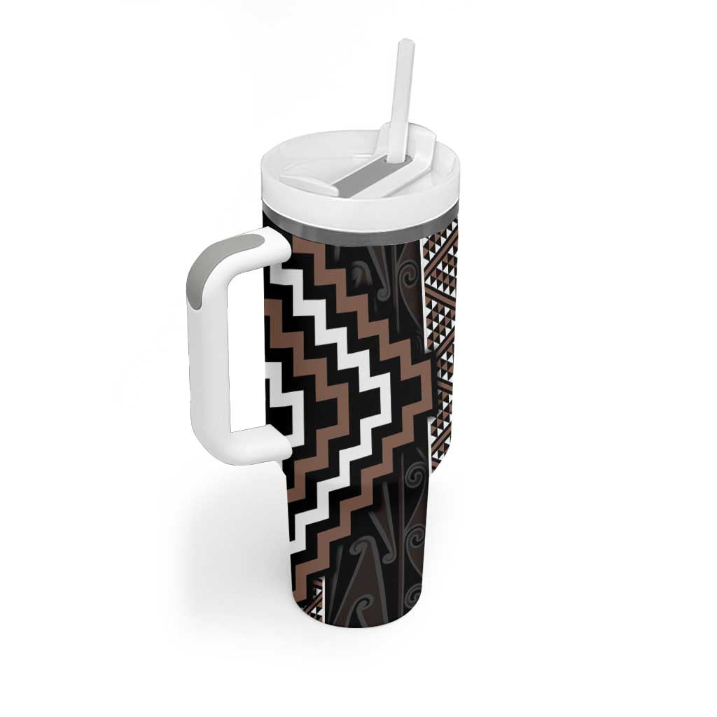 Classic Tukutuku Pattern Aotearoa Niho Taniwha and Puhoro Motifs Custom Stanley Cup 40 oz 30 oz Tumbler With HandleTVC2301330 - Image 3