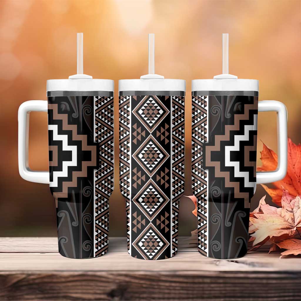 Classic Tukutuku Pattern Aotearoa Niho Taniwha and Puhoro Motifs Custom Stanley Cup 40 oz 30 oz Tumbler With HandleTVC2301330