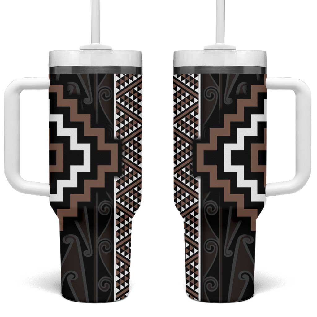 Classic Tukutuku Pattern Aotearoa Niho Taniwha and Puhoro Motifs Custom Stanley Cup 40 oz 30 oz Tumbler With HandleTVC2301330 - Image 2