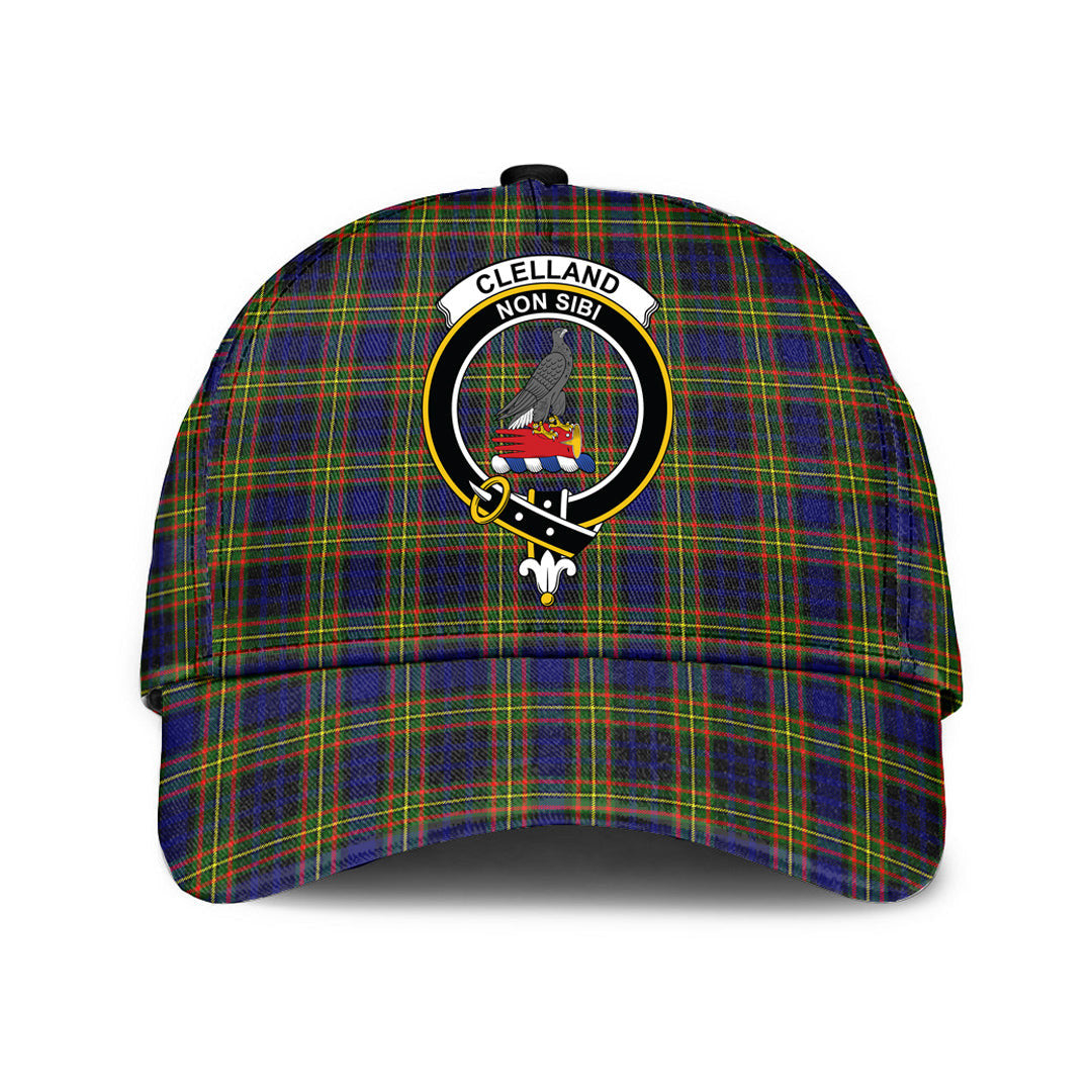 Clelland Modern Tartan Baseball Cap, Tartan Plaid Cap with Family Crest K23 Trucker Hats Custom Hats Gifts For Men & Women