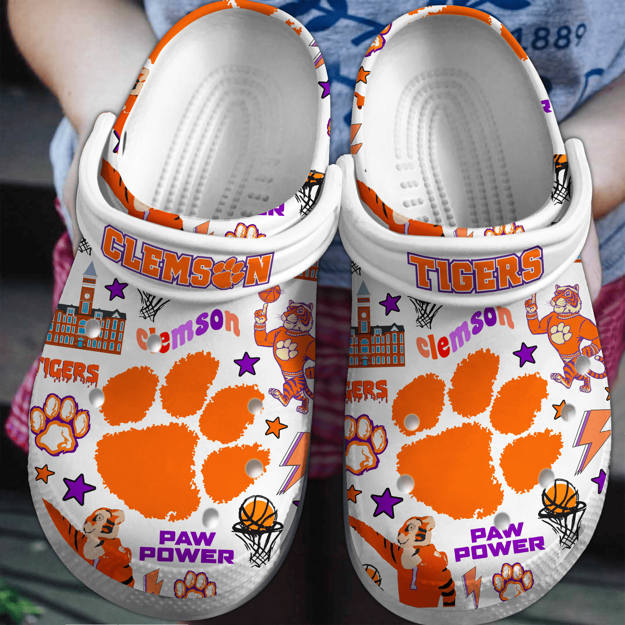 Clemson Tigers Basketball NCAA Sport Crocs Crocband Clogs Shoes Comfortable For Men Women and Kids