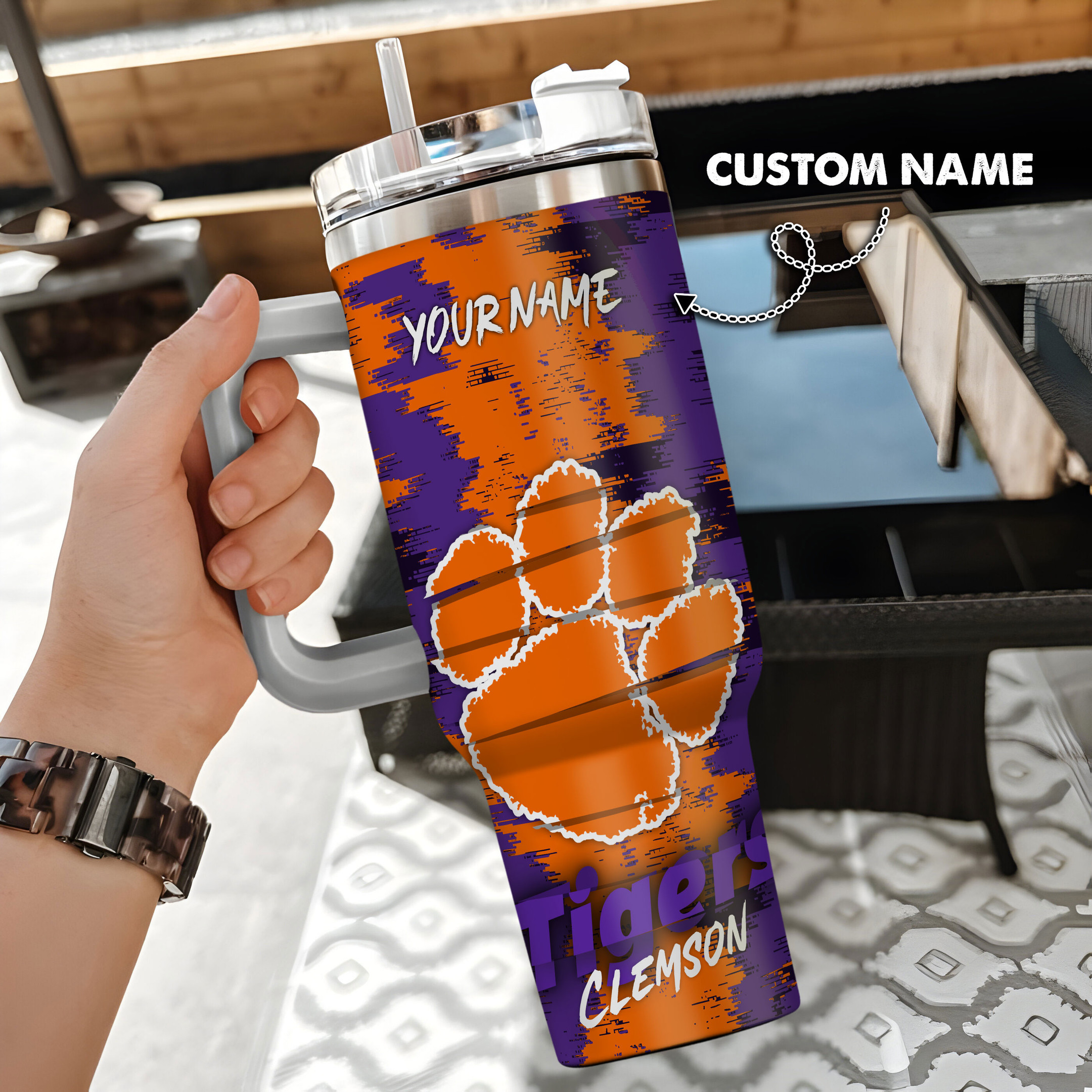 Clemson Tigers NCAA Custom Stanley Cup 40 oz 30 oz Tumbler With HandleTVC230110