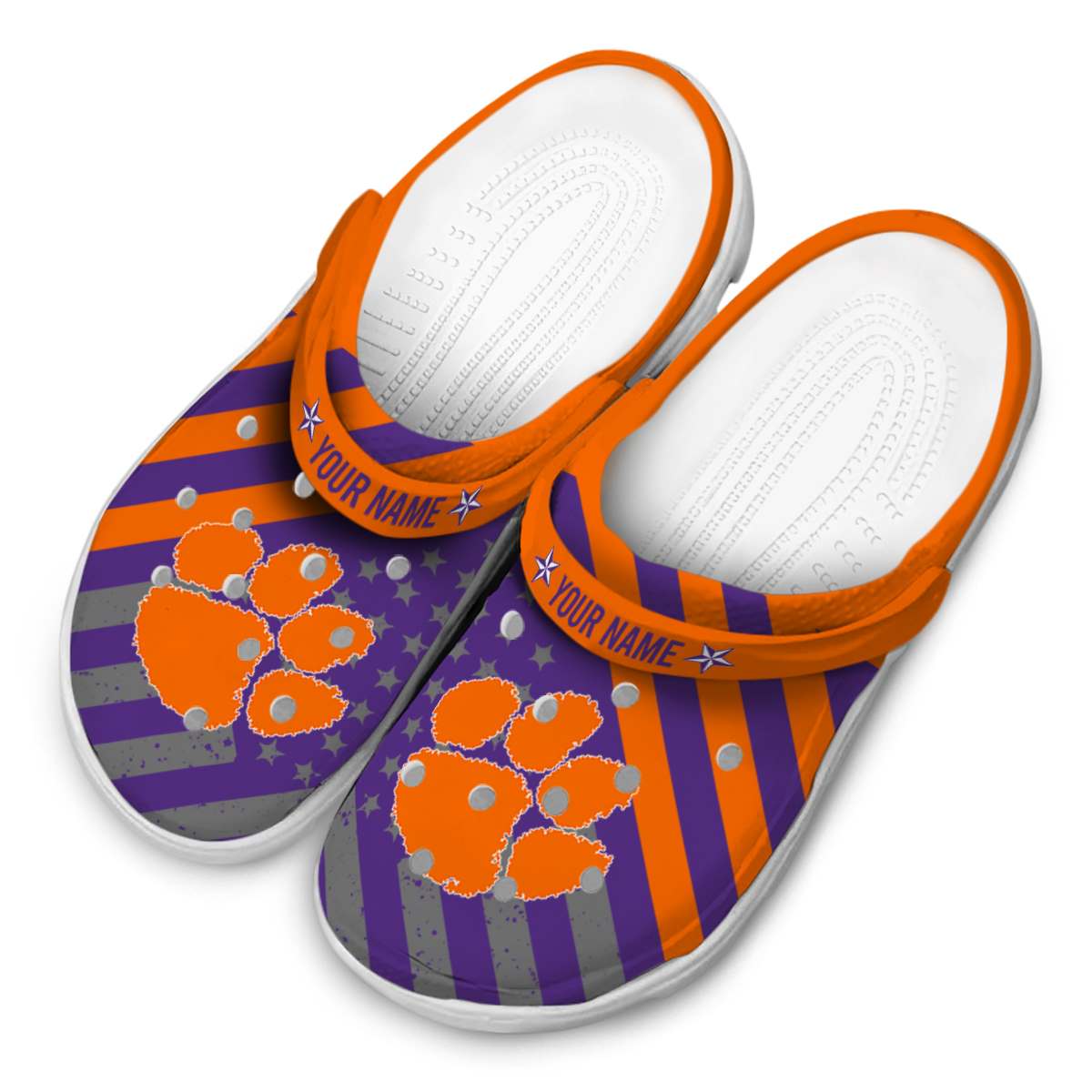 Clemson Tigers NCAA Sport Crocs Crocband Clogs Shoes Comfortable For Men Women and Kids - Image 4