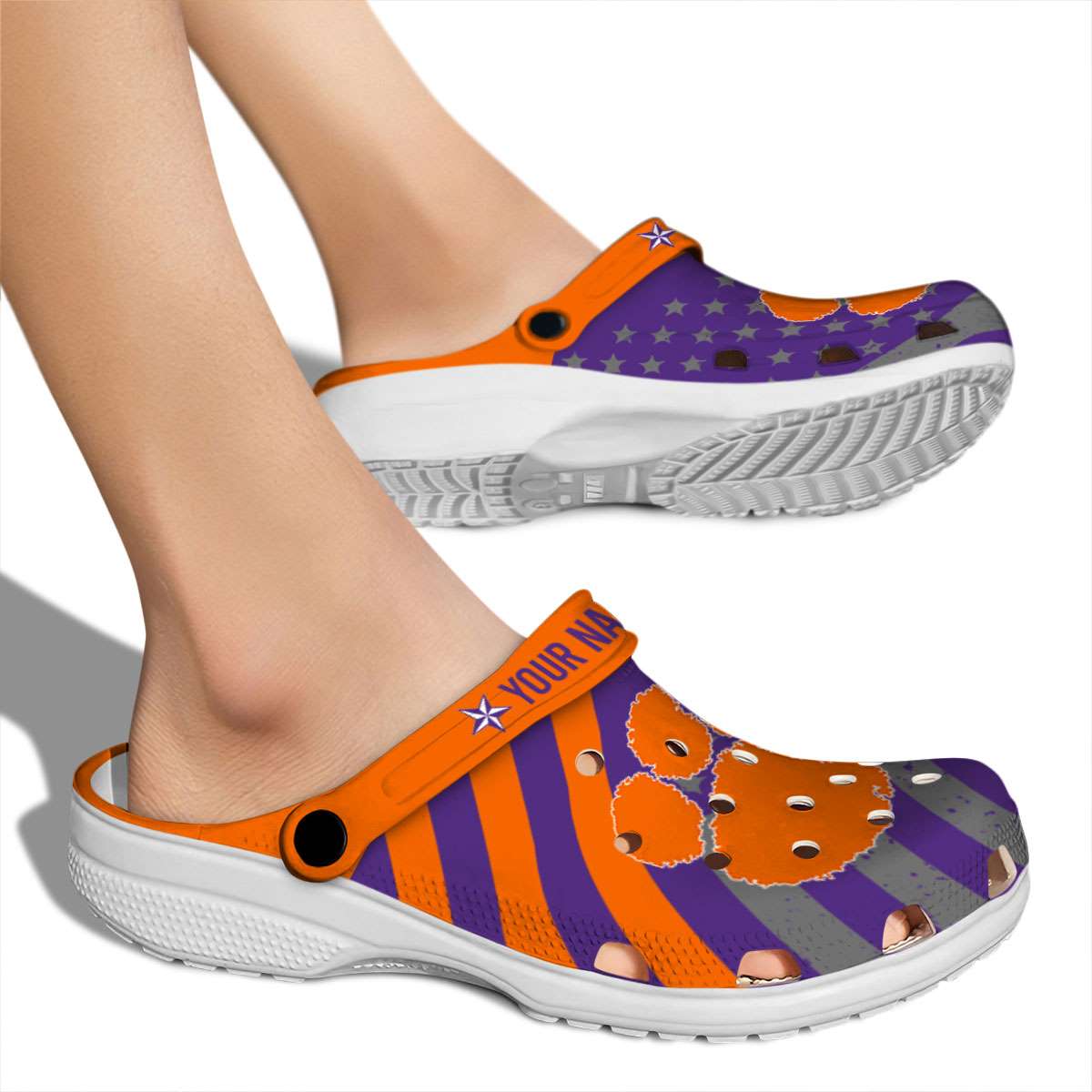 Clemson Tigers NCAA Sport Crocs Crocband Clogs Shoes Comfortable For Men Women and Kids - Image 2