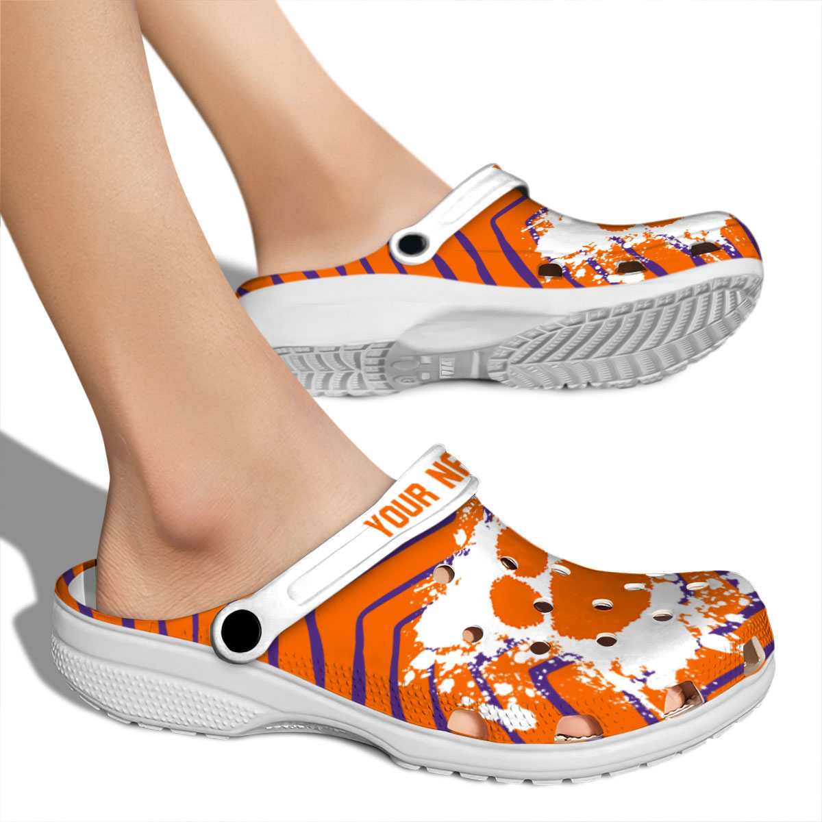 Clemson Tigers NCAA Sport Crocs Crocband Clogs Shoes Comfortable For Men Women and Kids - Image 2